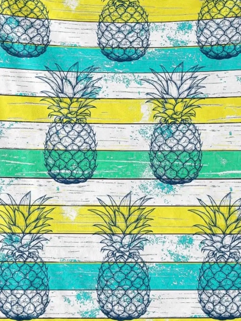 NEW Pineapple Cozy Plush Throw Blanket | Yellow & Aqua | 50”x60”